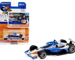 2020 Dallara IndyCar "PeopleReady" Rahal Letterman Lanigan Racing "Indianapolis 500 Champion, #30 Takuma Sato - Greenlight 10884/48 - 1/64 Scale Diecast Model Toy Car