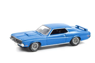 1969 Mercury Cougar Eliminator, Medium Blue Iridescent - Greenlight 13300B/48 - 1/64 Diecast Car
