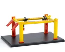 Auto Body Shop Four-Post Lift - Shell Oil, Yellow/Red - Greenlight 16100C - 1/64 Diecast Accessory