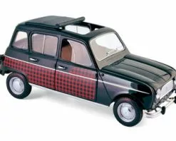 1964 Renault 4 Parisienne Hard Top, Black & Red - Norev 185242 - 1/18 Scale Diecast Model Toy Car