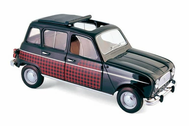 1964 Renault 4 Parisienne Hard Top, Black & Red - Norev 185242 - 1/18 Scale Diecast Model Toy Car