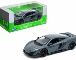 McLaren 675LT Coupe, Grey - Welly 24089W-GRY - 1/24 Scale Diecast Model Toy Car