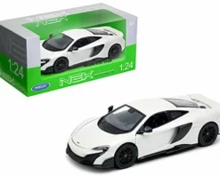 McLaren 675LT Coupe, White - Welly 24089W-WH - 1/24 Scale Diecast Model Toy Car