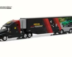 2017 Kenworth T2000 Transporter, Black - Greenlight 29928 - 1/64 Scale Diecast Model Toy Car