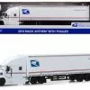 2019 Mack Anthem With Trailer, USPS Mail Truck - Greenlight 30090/24 - 1/64 Scale Diecast Car