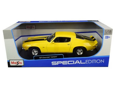 ModelToyCars 1971 Chevy Camaro, Yellow - Maisto 31131YL - 1/18 Scale Diecast Model Toy Car