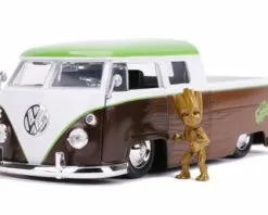 1963 Volkswagen Bus Pickup W/Groot Figure, Guardians Of Galaxy - Jada Toys 31202 - 1/24 Diecast Car