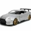 2009 Nissan GT-R (R35) Ben Sopra, Candy Silver - Jada Toys 31377 - 1/24 Scale Diecast Model Toy Car