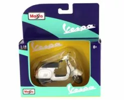 ModelToyCars Vespa Scooter, White - Maisto 31540 - 1/18 Scale Model Toy Scooter