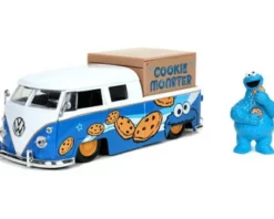 ModelToyCars 1962 Volkswagen Pick Up Bus With Cookie Monster Figure With Sound, Sesame Street - Jada Toys 31751/4 - 1/24 Scale Diecast Model Toy Car