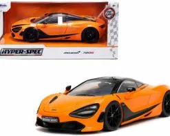 McLaren 720S, Orange And Black - Jada Toys 32719/4 - 1/24 Scale Diecast Model Toy Car