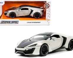 Lykan Hypersport, White And Black - Jada Toys 32947/4 - 1/24 Scale Diecast Model Toy Car