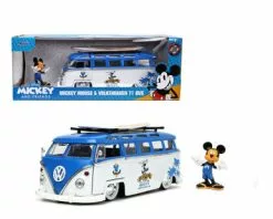 1962 Volkswagen T1 Bus W/ Mickey Mouse Figure - Jada Toys 33179 - 1/24 Scale Diecast Car