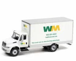 Waste Management 2013 International Durastar Box Van, White - Greenlight 33210A - 1/64 Diecast Car