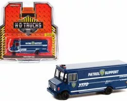 New York City Police Department 2019 Step Van Auxiliary Patrol Support, Dark Blue - Greenlight 33220C/48 - 1/64 Scale Diecast Model Toy Car
