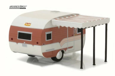 1959 Catolac Deville Travel Trailer, Brown/Tan - Greenlight 34020B - 1/64 Scale Diecast Car