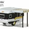 1959 Catolac Deville Travel Trailer, White & Black - Greenlight 34030B - 1/64 Scale Diecast Car