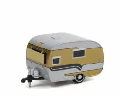 1958 Catolac Deville Travel Trailer, Gold - Greenlight 34110B/48 - 1/64 Scale Diecast Model Toy Car