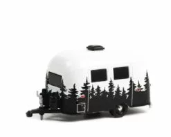 1961 Airstream 16’ Bambi Travel Trailer, White - Greenlight 34120E - 1/64 Scale Diecast Car
