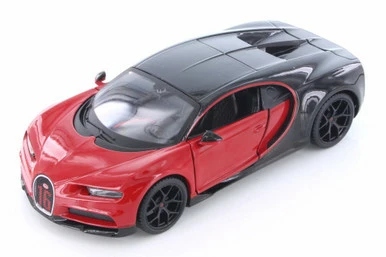 Bugatti Chiron Hard Top, Red With Black - Showcasts 34524 - 1/24 Scale Diecast Model Toy Car