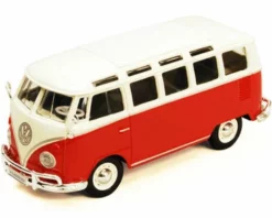 Volkswagen Van SambaBus, Red With White - Showcasts 34956 - 1/25 Scale Diecast Model Toy Car