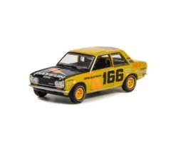 1973 Datsun 510 4-Door Sedan #166 "BRE" , Yellow - Greenlight 35230B - 1/64 Scale Diecast Car