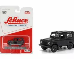 Land Rover Defender, Matte Black - Schuco 4000 - 1/64 Scale Diecast Model Toy Car