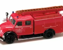 Lucky Road Signature 1961 Magirus-Deutz Merkur TLF16 Fire Engine, Red - Yatming 43010 - 1/43 Scale Diecast Model Toy Car