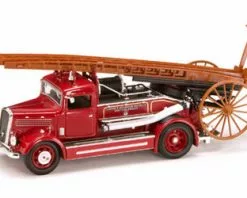 Lucky Road Signature 1938 Dennis Light Four Fire Engine, Red - Yatming 43011 - 1/43 Scale Diecast Model Toy Car