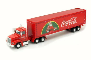 Motor City Classics Holiday Caravan Tractor Trailer With LED Lights, Red - Motorcity Classics 443012 - 1/43 Diecast Car