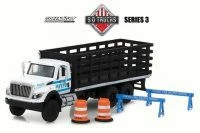 2017 International WorkStar� Platform Stake Truck New York City Police Department, White - Greenlight 45030B/48 - 1/64 Scale Diecast Model Toy Car