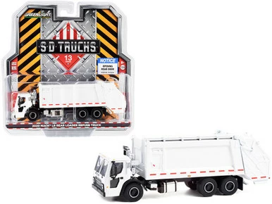 2020 Mack LR Rear Loader Refuse Garbage Truck, White - Greenlight 45130B/48 - 1/64 Scale Diecast Model Toy Car