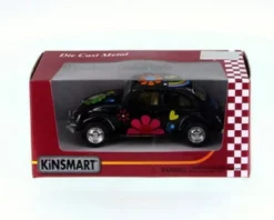 1967 Volkswagen VW Classic Beetle W/ Decals, Black - Kinsmart 5057FW - 1/32 Scale Diecast Car