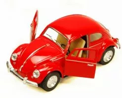 1967 Volkswagen Classic Beetle, Red - Kinsmart 5057D - 1/32 Scale Diecast Model Toy Car