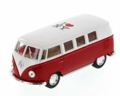 1962 Volkswagen Classic Bus, Red - Kinsmart 5060W-ILNY - 1/32 Scale Diecast Model Toy Car