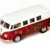 1962 Volkswagen Classic Bus W/Decals, Ruby - Kinsmart 5060DF - 1/32 Diecast Car (New, But NO BOX)