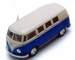 1962 Volkswagen Classical Bus, Blue - Kinsmart 5377D - 1/32 Diecast Car (Brand New, But NOT IN BOX)
