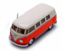 1962 Volkswagen Classical Bus, Orange - Kinsmart 5377D - 1/32 Scale Diecast Model Toy Car