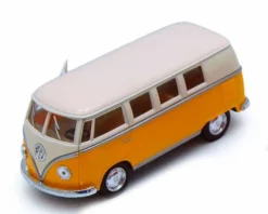 1962 Volkswagen Classical Bus, Yellow - Kinsmart 5377D - 1/32 Scale Diecast Model Toy Car