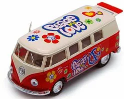 1962 Volkswagen Classical Bus, Red - Kinsmart 5377DF - 1/32 Diecast Car (Brand New, But NOT IN BOX)