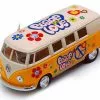 1962 Volkswagen Classical Bus, Yellow - Kinsmart 5377DF - 1/32 Scale Diecast Car (New, But NO BOX)