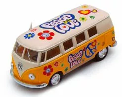 1962 Volkswagen Classical Bus, Yellow - Kinsmart 5377DF - 1/32 Scale Diecast Car (New, But NO BOX)