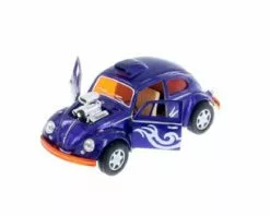 Volkswagen Beetle Custom Dragracer, Indigo Blue - Kinsmart 5405D - 1/32 Scale Diecast Model Toy Car