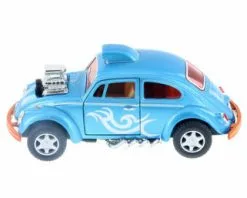Volkswagen Beetle Custom Dragracer, Light Blue - Kinsmart 5405D - 1/32 Scale Diecast Model Toy Car