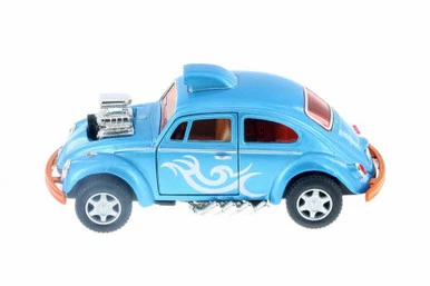 Volkswagen Beetle Custom Dragracer, Light Blue - Kinsmart 5405D - 1/32 Scale Diecast Model Toy Car