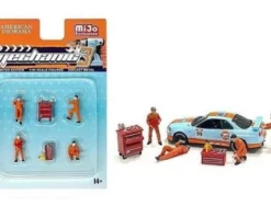 Figures Set Mechanic III, MultiAmerican Diorama 76483MJ 1/64 Scale Figurine Diorama Accessory