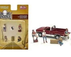 Figures Set Western Style, MultiAmerican Diorama 76485MJ 1/64 Scale Figurine Diorama Accessory