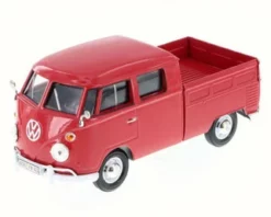 Volkswagen Type 2 Pick-Up Bus, Red - Motor Max 79343 - 1/24 Scale Diecast Model Toy Car