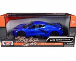 2020 Chevy Corvette C8 Stingray, Blue - Motor Max 79360BL - 1/24 Scale Diecast Model Toy Car