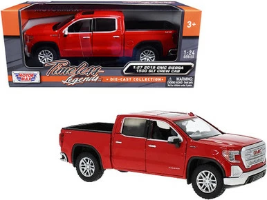 2019 GMC Sierra 1500 SLT Crew Cab Pickup Truck, Red - Motor Max 79361R - 1/27 Scale Diecast Car